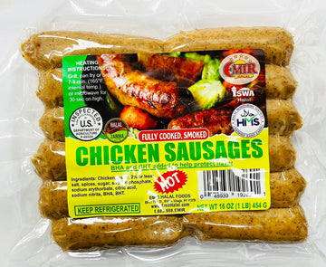 Halal Chicken sausages - HOT (1 lb)